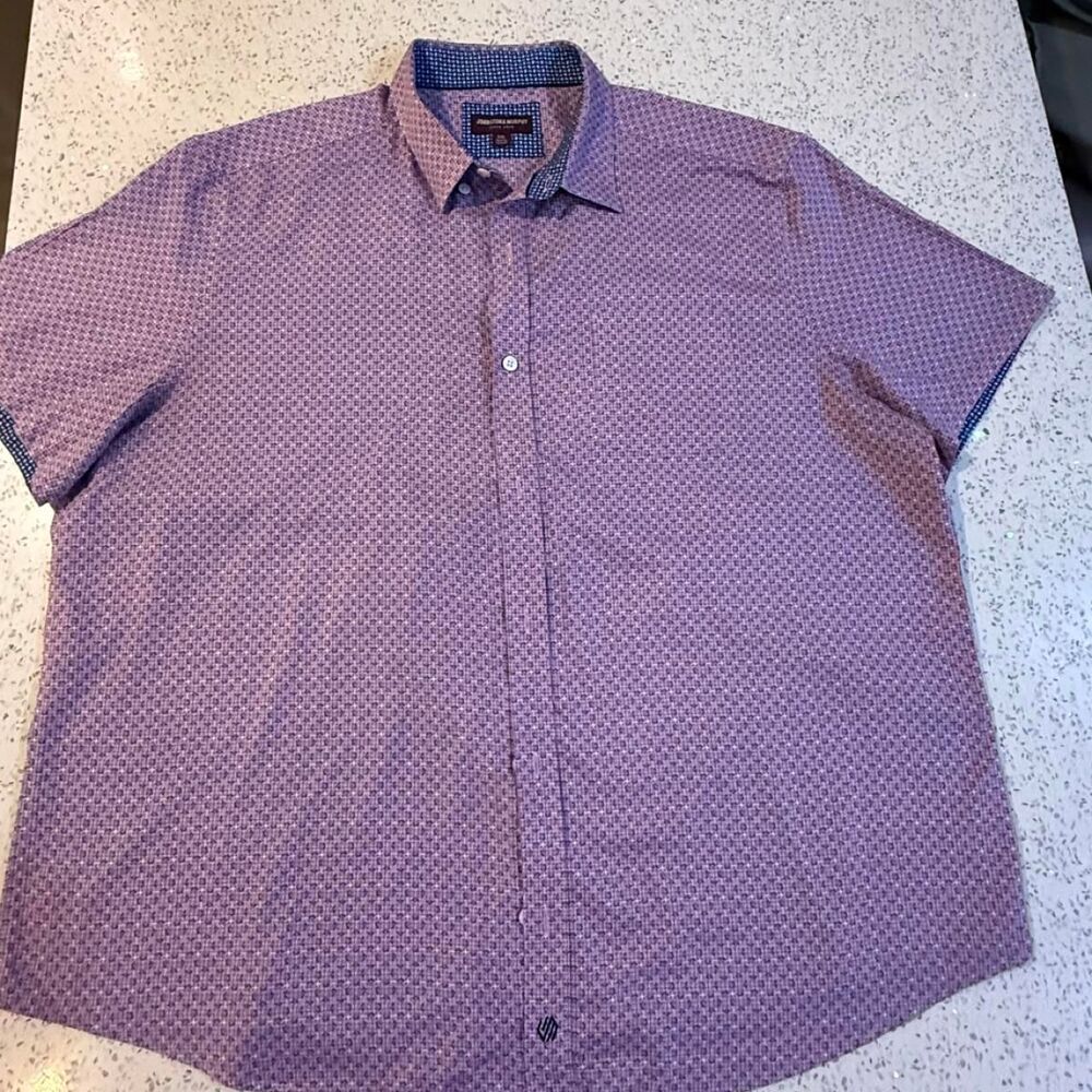 Johnston-murphy Men's Purple and Blue Shirt